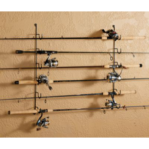 Rack'Em Six-Rod Horizontal Wall Rack - Black (6 ROD)