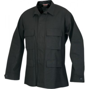 Tru-Spec Military Spec Men's Rip-Stop BDU Shirt/Jacket Tall - Black (MEDIUM)