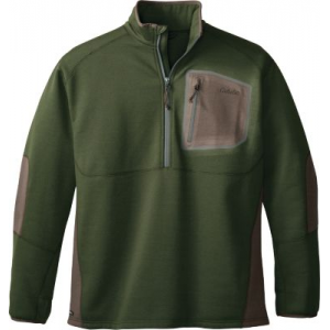 Cabela's Men's Merino Tech 1/2-Zip Long-Sleeve Top - Pine Ridge 'Sea Green' (MEDIUM)