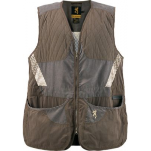 BROWNING Men's Summit Shooting Vest - Tan/Chocolate/Taupe (SMALL)