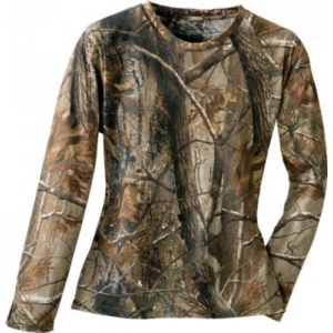 Cabela's Women's 100% Cotton Long-Sleeve Tee - Realtree Ap Hd 'Camouflage' (LARGE)