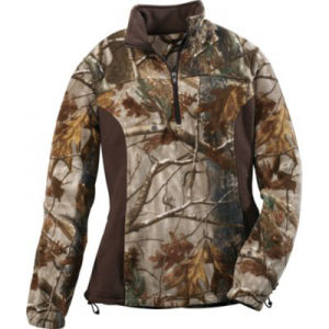 A.G.O. Women's 1/4-Zip Pullover - Mossy Oak New Brk-Up (LARGE)