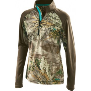 Cabela's OutfitHER Lifestyle 1/4-Zip Shirt - Outfitter Camo (LARGE)
