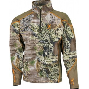 Browning Men's Hell's Canyon Midweight Base-Layer 1/4-Zip Top - Max-1 'Green' (SMALL)