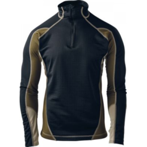 Cabela's Men's E.C.W.C.S. Thermal Zone 1/2-Zip Top with Polartec Power Dry Tall - Black (2XL)