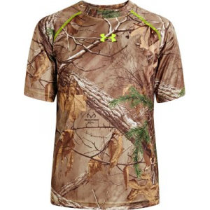 Under Armour Youth Scent-Control EVO HeatGear Short-Sleeve Shirt - Realtree Xtra 'Camouflage' (LARGE)