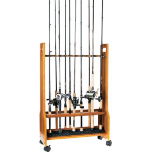 Organized Fishing Large Floor Rack - Oak