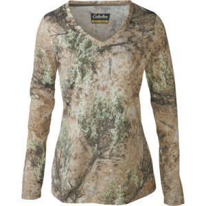 Cabela's OutfitHER Lifestyle Long-Sleeve V-Neck Tee Shirt - Zonz Western 'Camouflage' (2XL)