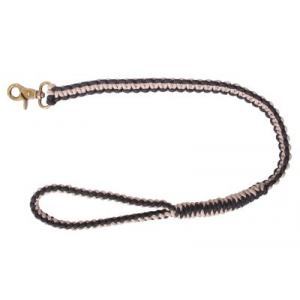 Hard Core Braided Dog Lead - Taupe/Black