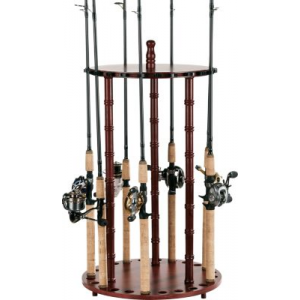 Organized Fishing 24-Rod Deluxe Round Rod Rack - Mahogany