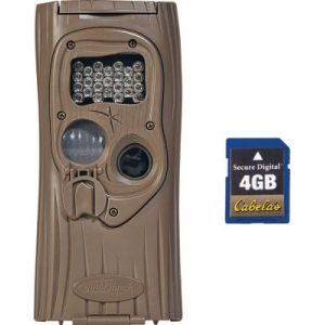 Cuddeback Extended-Range 20MP IR Trail Camera with Cabela s 4GB SD Pro Memory Card - Tan