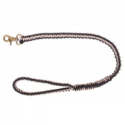 Hard Core Braided Dog Lead - Taupe/Black