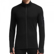 Icebreaker Men's Compass Long-Sleeve Zip Jacket - Black/Black (LARGE)