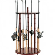 Organized Fishing 24-Rod Deluxe Round Rod Rack - Mahogany