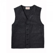 Filson Men's 100% Wool Alaska Fit Mackinaw Vest - Charcoal 'Grey' (38)