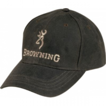 Browning Men's Logo Dura-Wax Caps - Olive 'Black' (ONE SIZE FITS MOST)