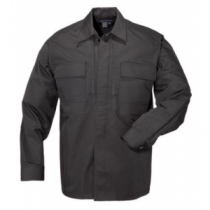 5.11 Men's Ripstop TDU Long-Sleeve Shirt Regular - Black (XS)