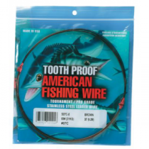 American Fishing Wire Stainless Steel Single-Strand Toothproof Leader Wire - Brown Camo (CAMO)