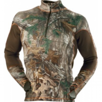Cabela's Power Stretch 1/2-Zip Base-Layer Top - Realtree Xtra 'Camouflage' (LARGE)