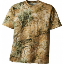 Hunting Zone Men's 100% Cotton Short-Sleeve Shirt - Zonz Woodlands 'Camouflage' (2XL)