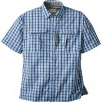 Cabela's Men's Tactical Concealed-Carry Short-Sleeve Woven Shirt - Mariner Blue Plaid (MEDIUM)