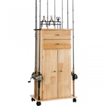 Organized Fishing Utility Box Cabinet Rack - Natural