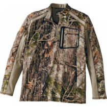 Cabela's Men's Camo Biocomponent 1/4-Zip Shirt - Zonz Woodlands 'Camouflage' (LARGE)