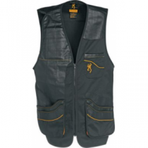 Browning Men's Master-Lite Leather-Patch Right-Hand Shooting Vest - Black/Orange (LARGE)