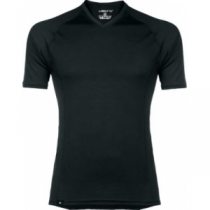 WoolPro Men's Juno V-Neck Short-Sleeve Shirt - Black (SMALL)