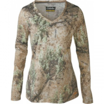 Cabela's OutfitHER Lifestyle Long-Sleeve V-Neck Tee Shirt - Zonz Western 'Camouflage' (2XL)