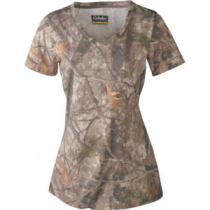 Cabela's Women's OutfitHER Lifestyle Short-Sleeve V-Neck Shirt - Zonz Woodlands 'Camouflage' (XL)