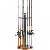 Organized Fishing 15-Rod Round Rack - Oak 'Brown'