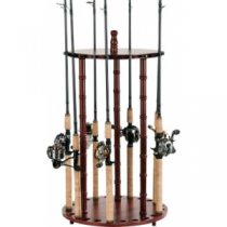 Organized Fishing 24-Rod Deluxe Round Rod Rack - Mahogany