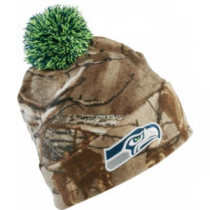 New Era Men's Seattle Seahawks Camo Knit Beanie - Realtree Xtra 'Camouflage' (ONE SIZE FITS MOST)